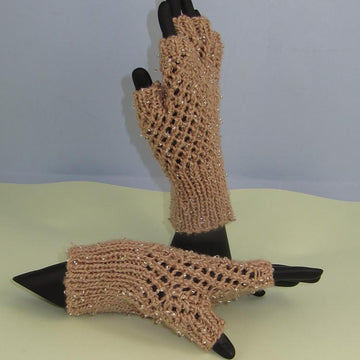 Beaded Easy Lace Short Finger Gloves