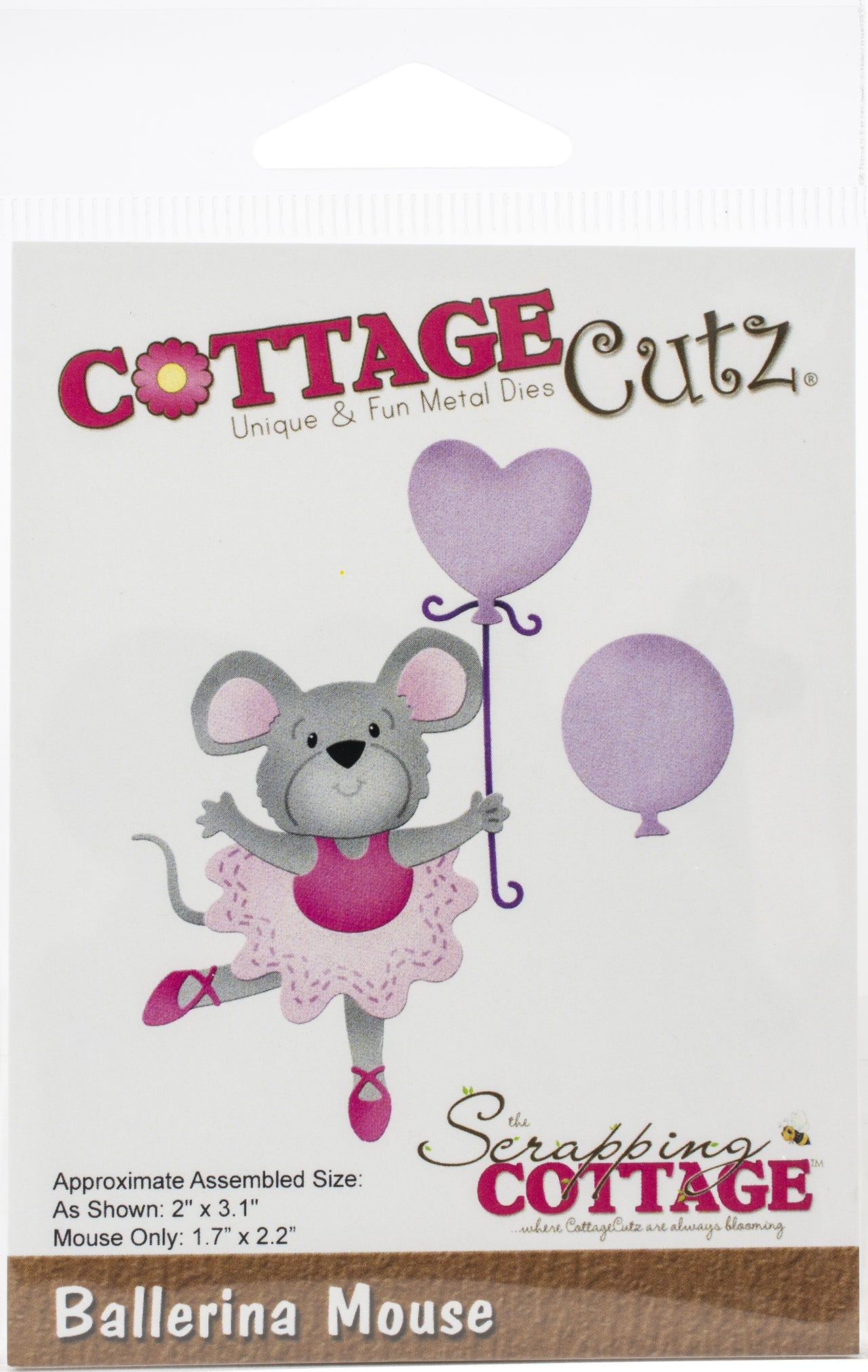 CottageCutz Dies - Ballerina Mouse, 2"X3.1"