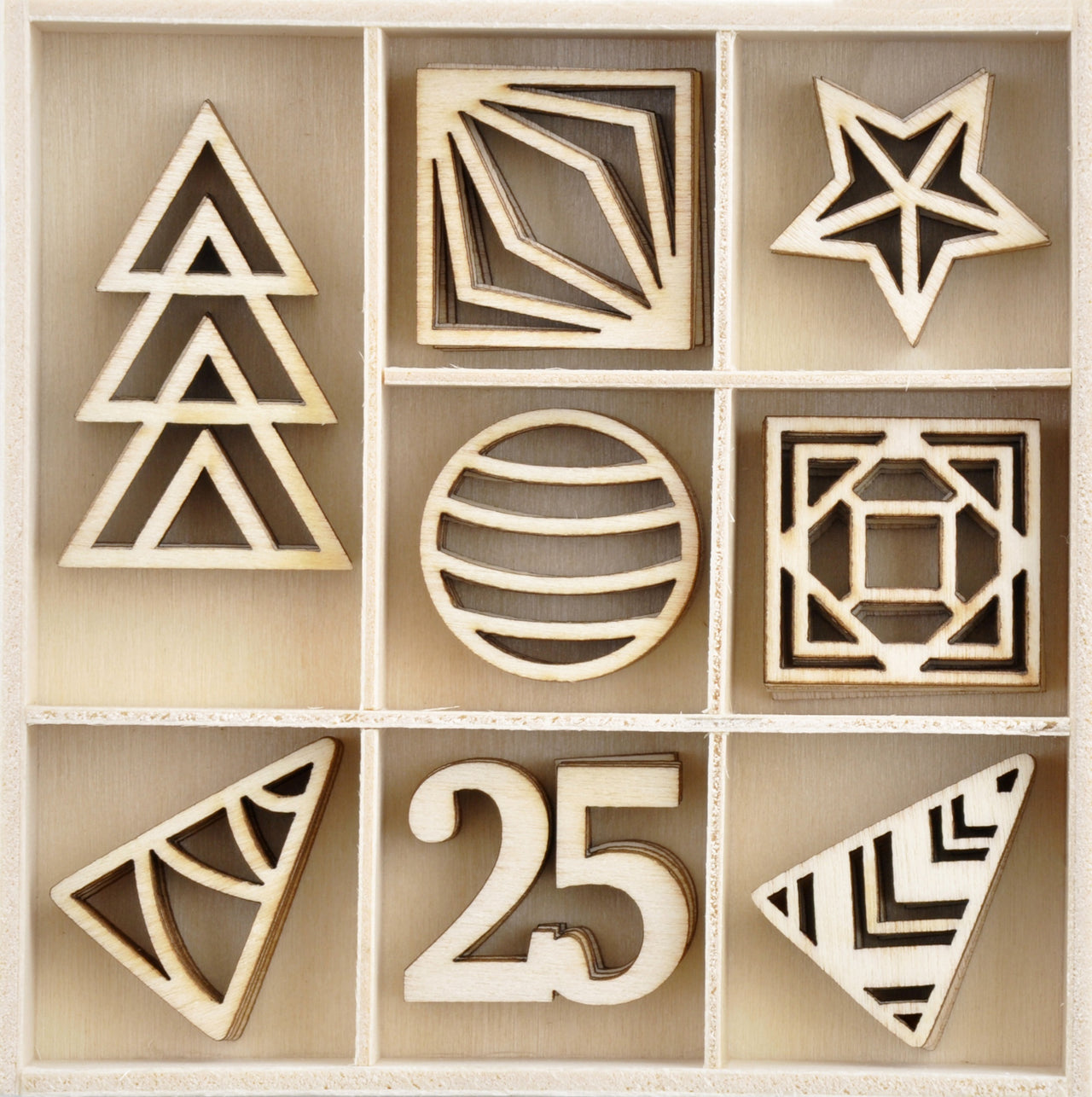 Kaisercraft Wood Mini Themed Embellishments - Starry Night, 40/Pkg