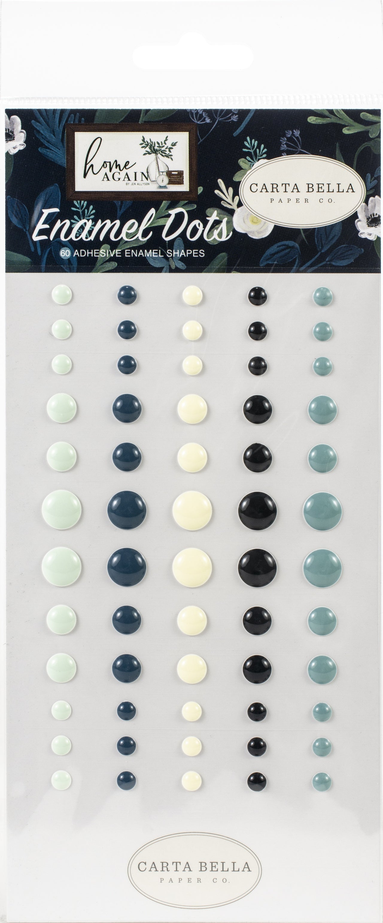 Echo Park Paper Carta Bella Adhesive Enamel Dots 60/Pkg - Home Again