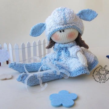 Lady Lamb doll knitted flat