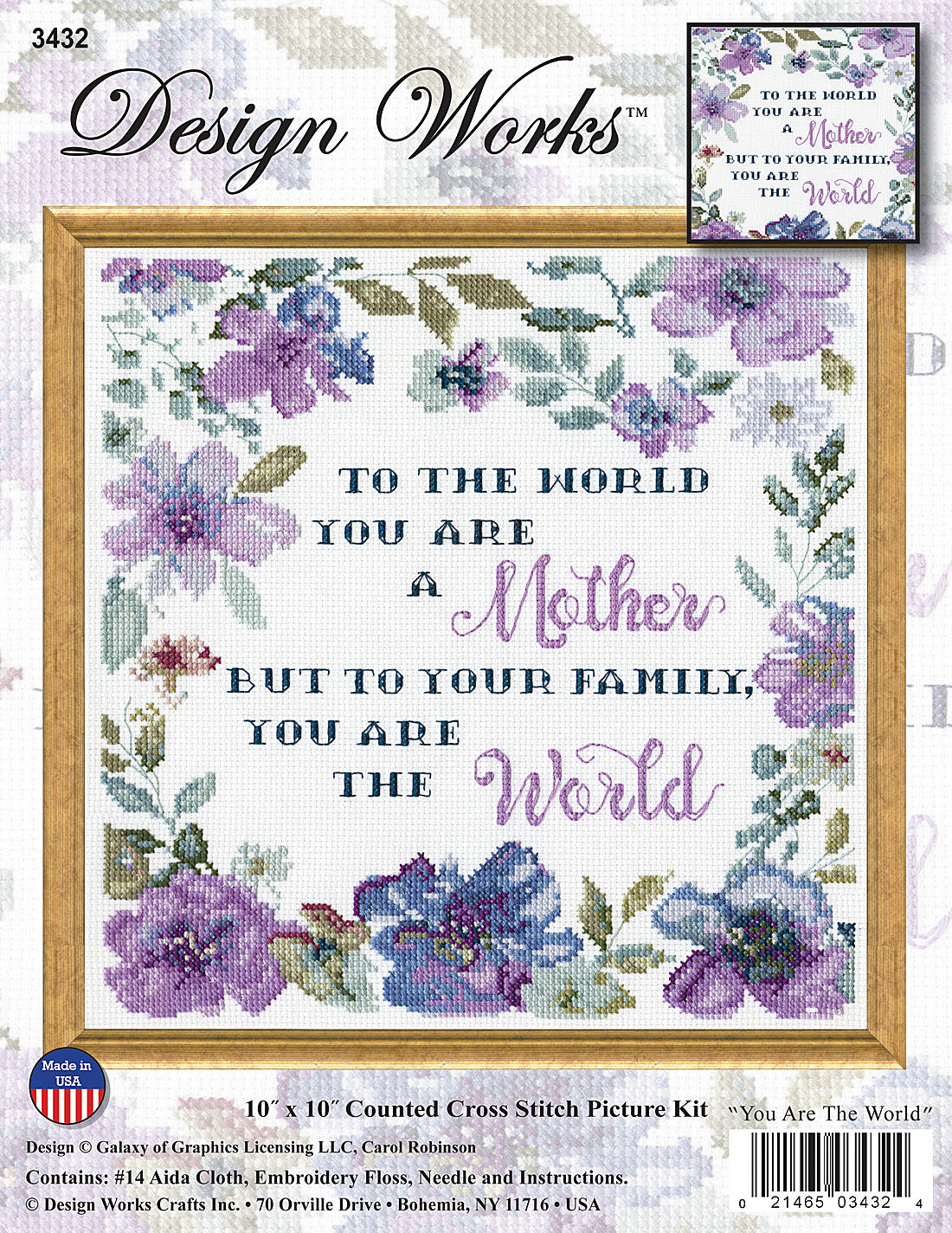 Design Works You are the World Cross Stitch Kit - 10 x 10