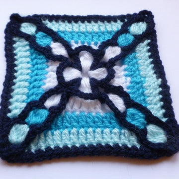Crochet Granny Square Floral Block Motif LD-0120