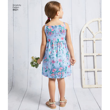 Simplicity 8621 Child's and Girls Dress, Top, Pants and Camisole - Sewing Pattern