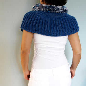 Rolled Collar Furry Capelet