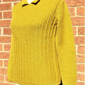 Ribbed Sweater with Collar