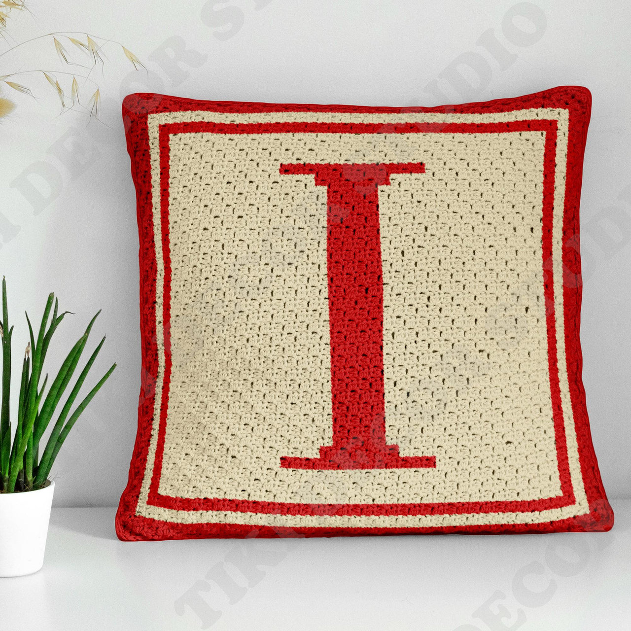 First I Letter Pillow Cover CROCHET PATTERN