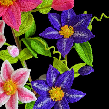 Crochet Clematis flowers