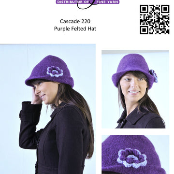 Purple Felted Hat in Cascade 220 - W331