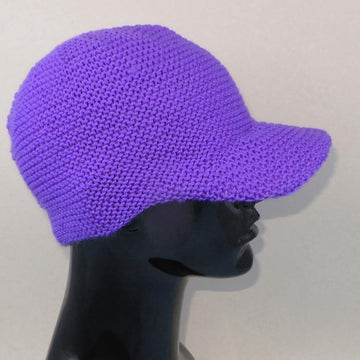 Unisex Curve Peak Garter Stitch Cap
