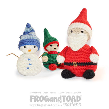 XMAS Scene - Christmas Tree Santa Clause Snowman & Elf Gnome - Amigurumi Crochet - FROGandTOAD Créations