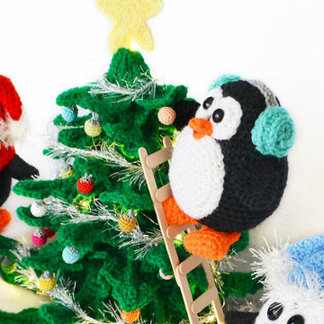 Crochet Christmas Penguin Set – Amigurumi Penguins, Holiday Tree, Ladder and Festive Decor (PDF)