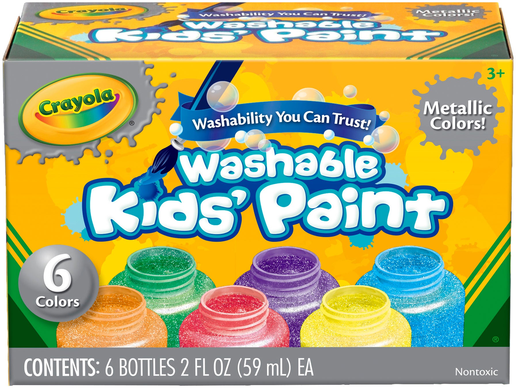 Crayola Washable Kids Paint 2oz 6/Pkg - Metallic