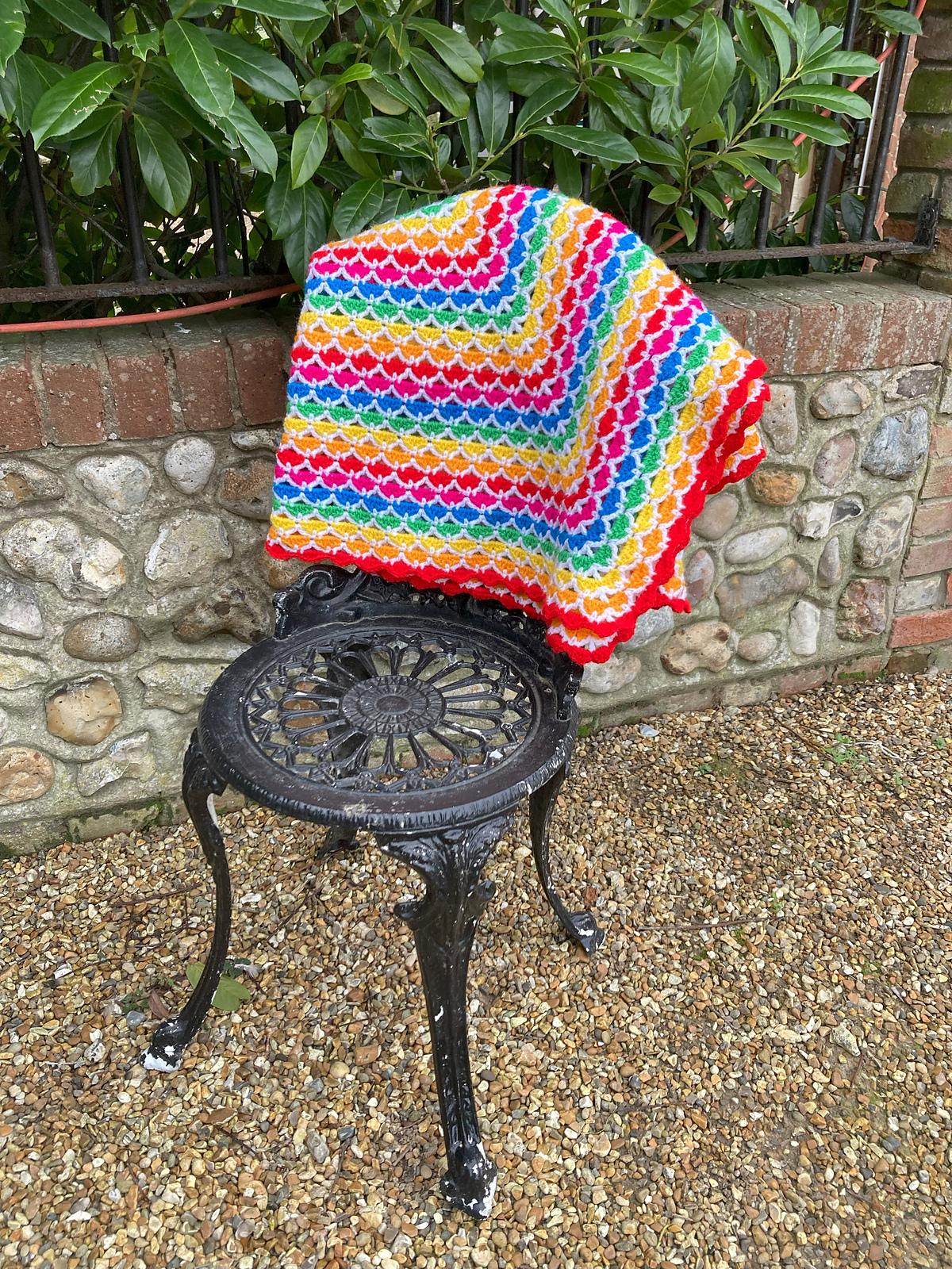 Rainbow square baby blanket by HueLaVive