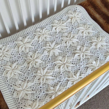 White Poinsettia Baby Afghan