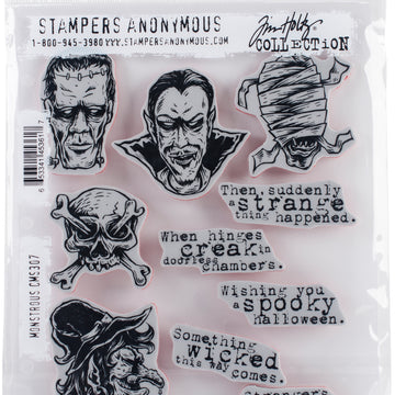 Stampers Anonymous Tim Holtz Cling Stamps 7"X8.5" - Monstrous