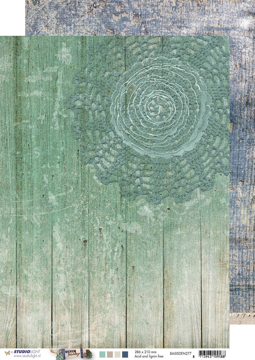 Studio Light Denim Saturdays Double-Sided Cardstock A4 10/Pkg - NR. 277