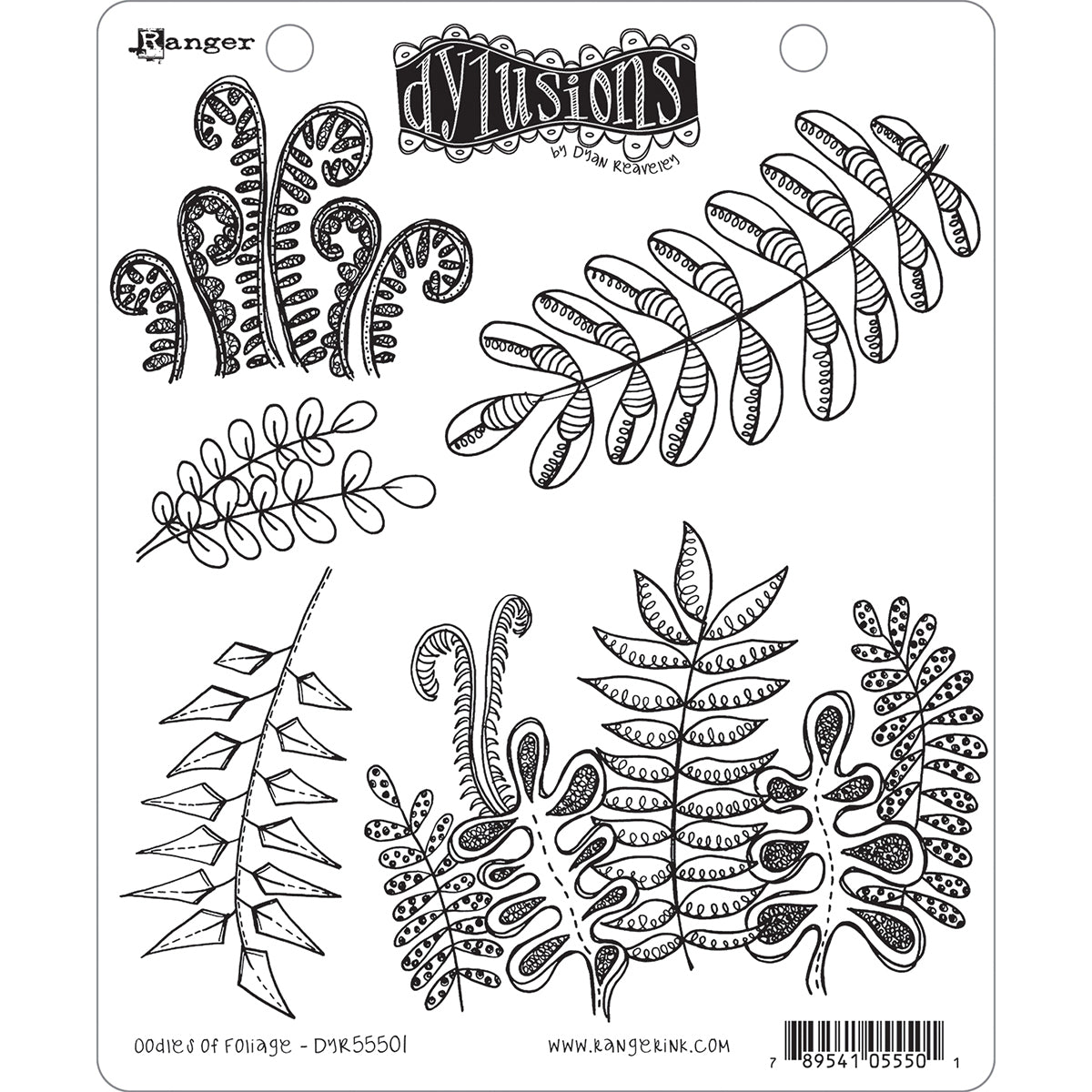 Ranger Dyan Reaveley's Dylusions Cling Stamp Collections 8.5"X7" - Oodles Of Foliage