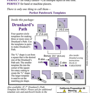 Marti Michell Set Drunkards Path Quilting Template