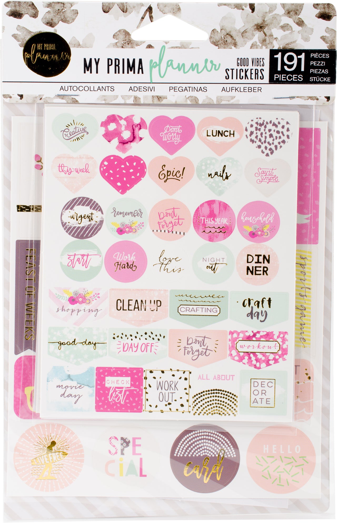 Prima Marketing My Prima Planner Stickers 5/Pkg - Good Vibes