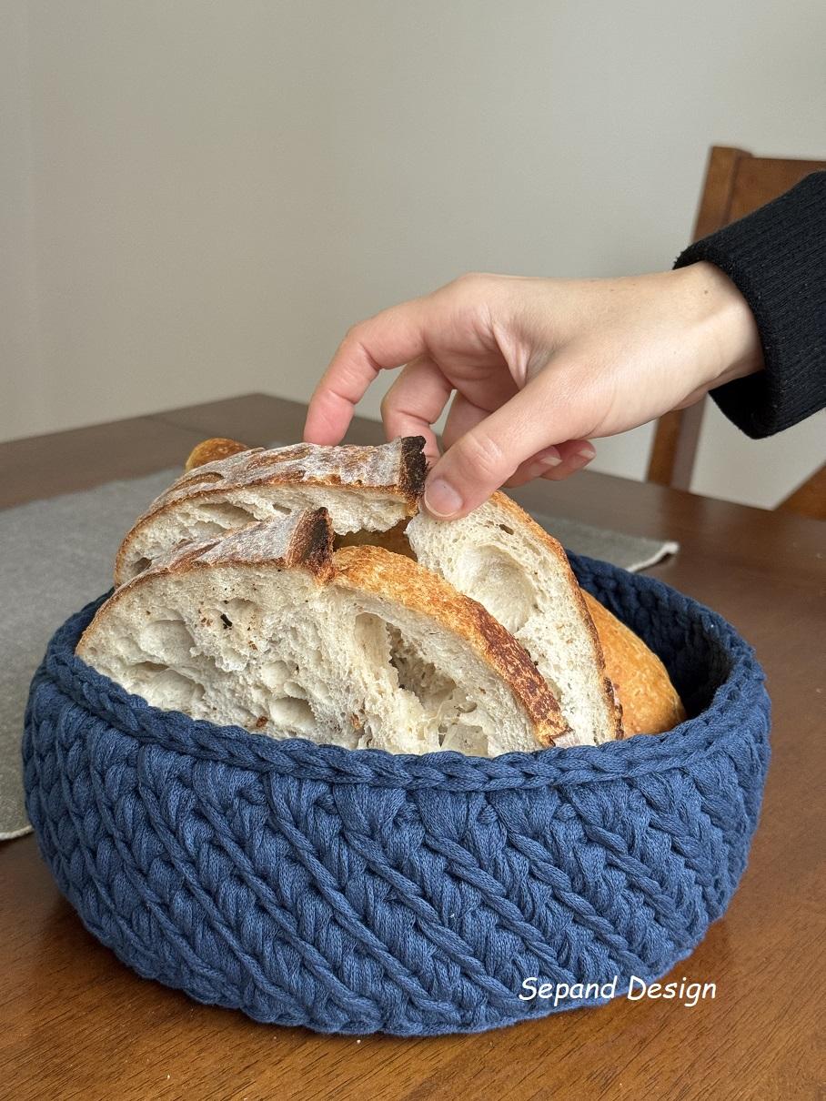 Recycled (t-shirt) yarn basket- 119