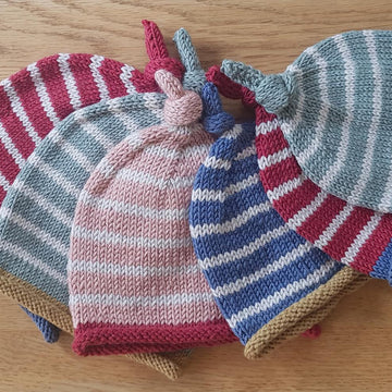 Contrast Stripe Knotted Baby Beanie