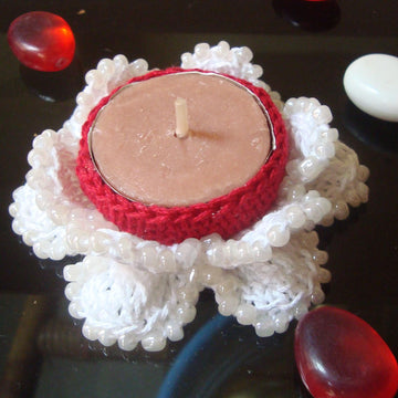 Beaded Lotus Candle Holder