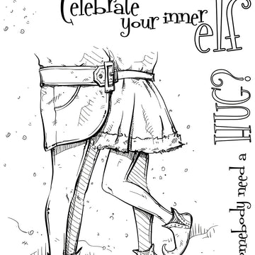 Colorado Craft Company Clear Stamps 4"X6" - Hugging Elves-Lovely Legs