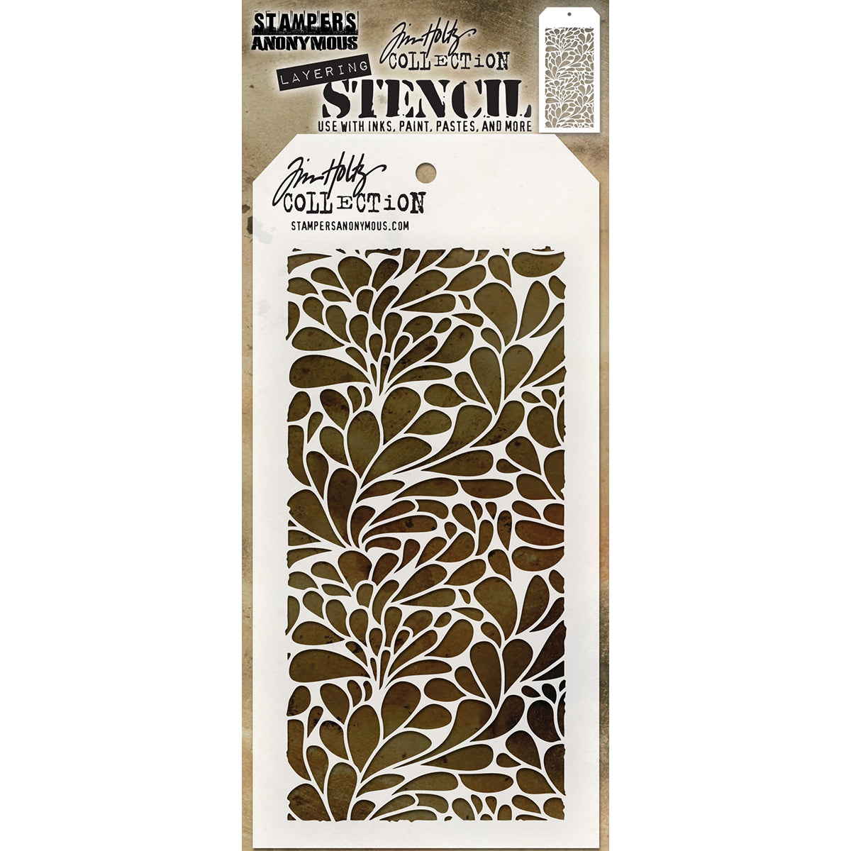 Stampers Anonymous Tim Holtz Layered Stencil 4.125"X8.5" - Splash
