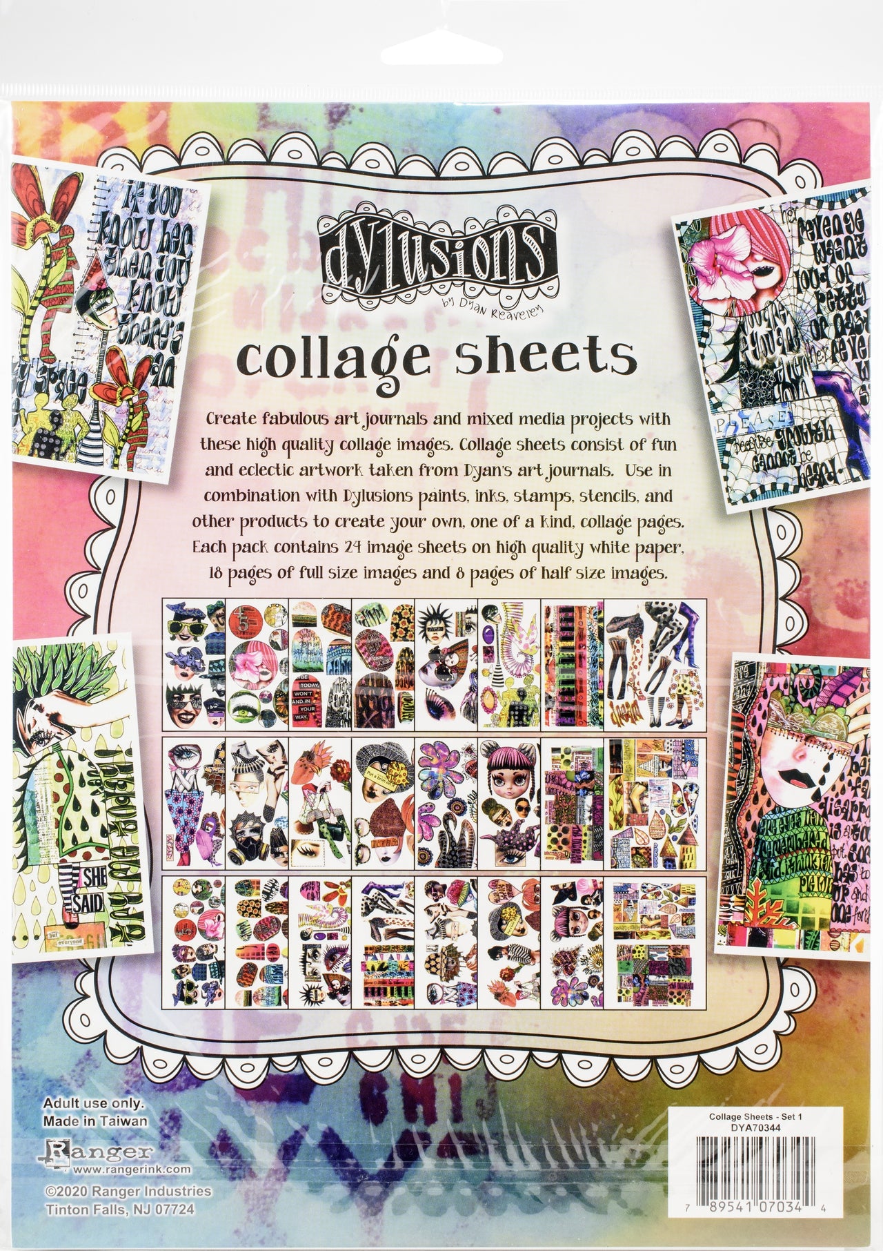 Ranger Dyan Reaveley's Dylusions Collage Sheets 8.5"X11" 24/Pkg - Set 1