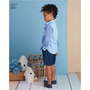 Simplicity S8852 Child's Dresses and Shirt - Paper Pattern, Size A (3-4-5-6-7-8)