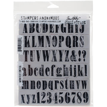 Stampers Anonymous Tim Holtz Cling Stamps 7"X8.5" - Worn Text