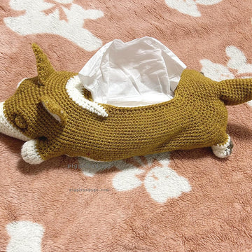 コーギーのティッシュボックスカバー Corgi tissue paper cozy