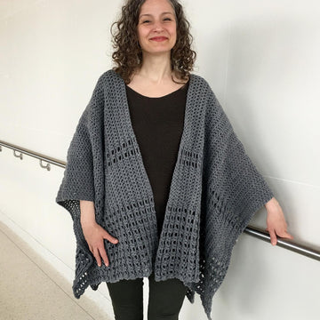 Crochet Ruana Pattern: Never-A-Gray-Day Ruana