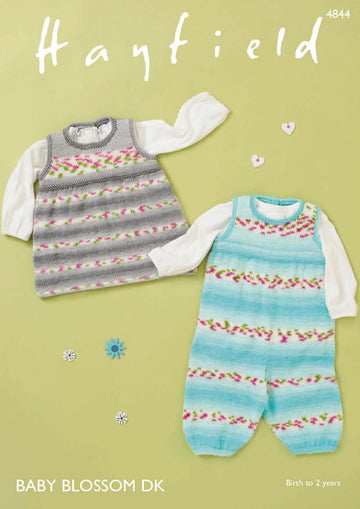 Dungarees and Pinafore in Hayfield Baby Blossom DK - 4844 - Downloadable PDF