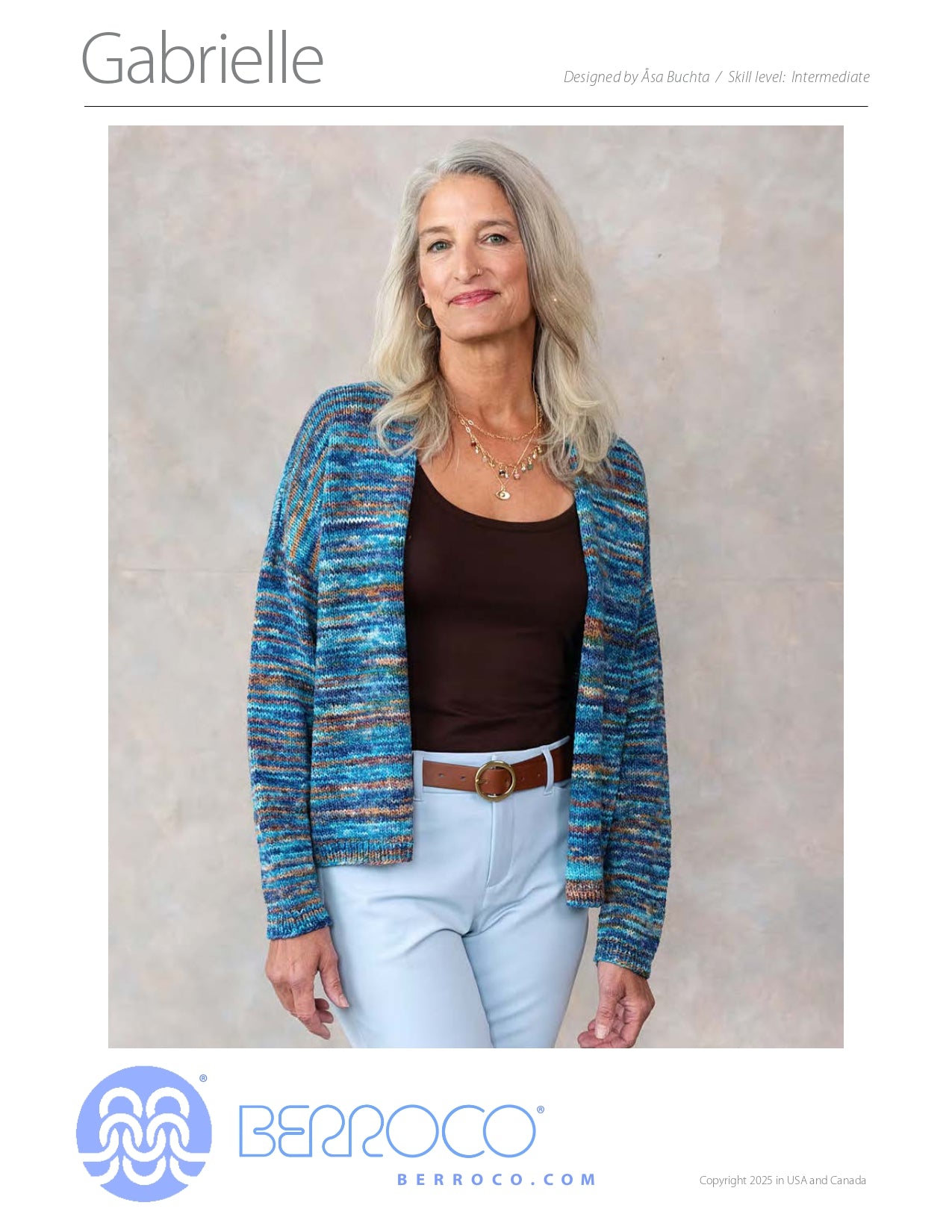 Gabrielle Cardigan in Berroco Vellina - Downloadable PDF