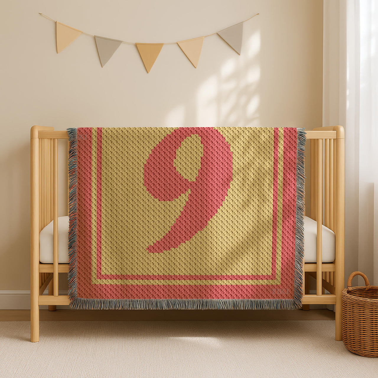 Number 9 C2C Crochet Blanket Pattern | Kids Decor Throw