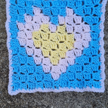 Mini Heart Full of Love C2C Crochet Square