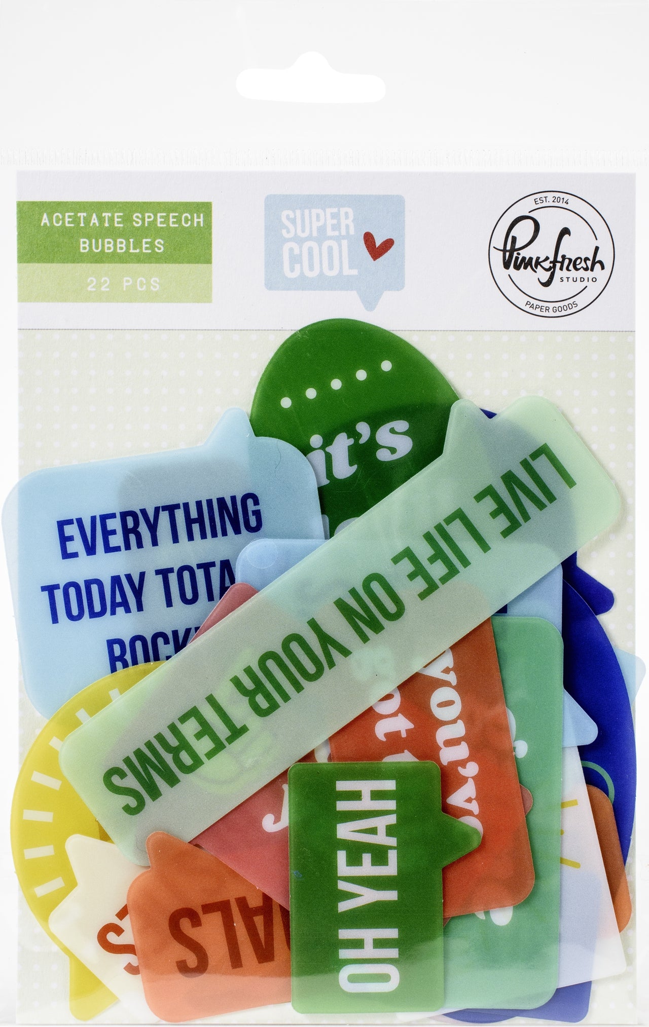 Pinkfresh Studio Pinkfresh Acetate Speech Bubbles Die-Cuts - Super Cool