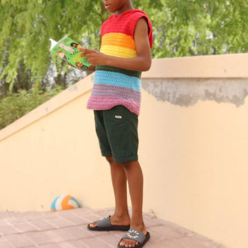 Rainbow Crochet Hoodie for Boys