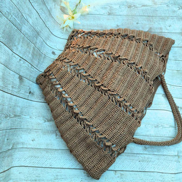 Easy 1-Row Repeat Large Tote - Rhythm of Nature Crochet Beach\Shoulder Bag