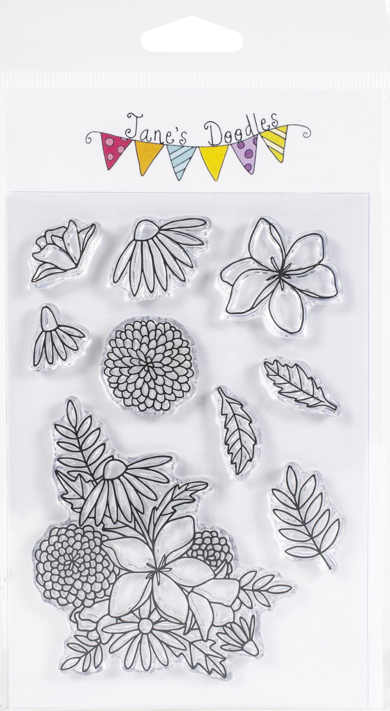 Jane's Doodles Clear Stamps 4"X6" - Wild Flowers
