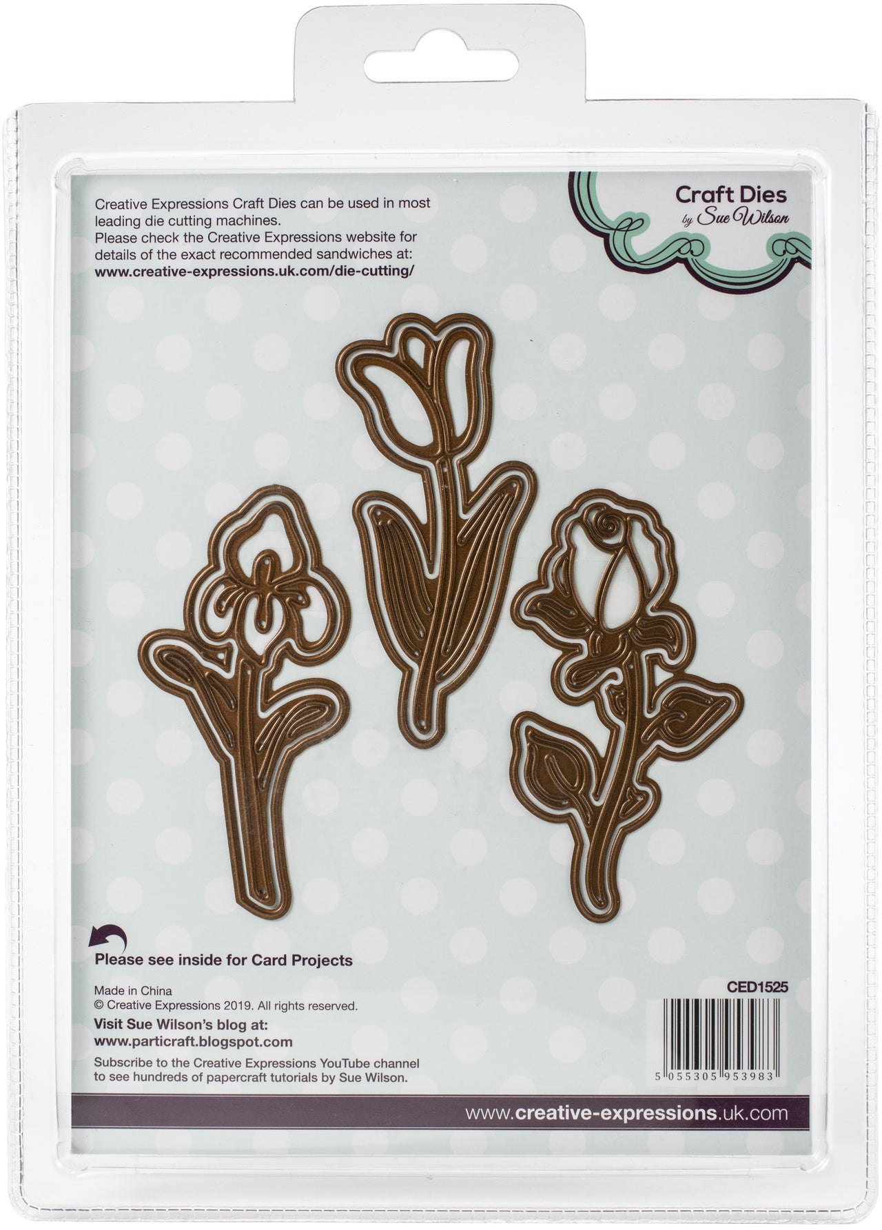 Creative Expressions Craft Dies By Sue Wilson - Finishing Touches-Elegant Flower Trio