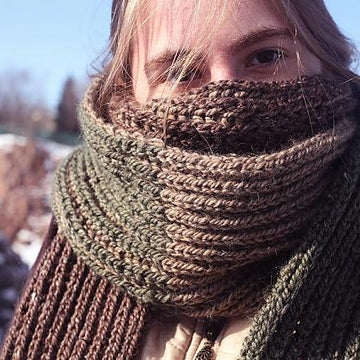 Giant Color Shift Brioche Scarf