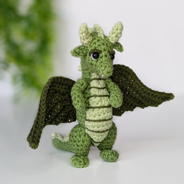 Basil the Dragon crochet pattern, amigurumi dragon pattern