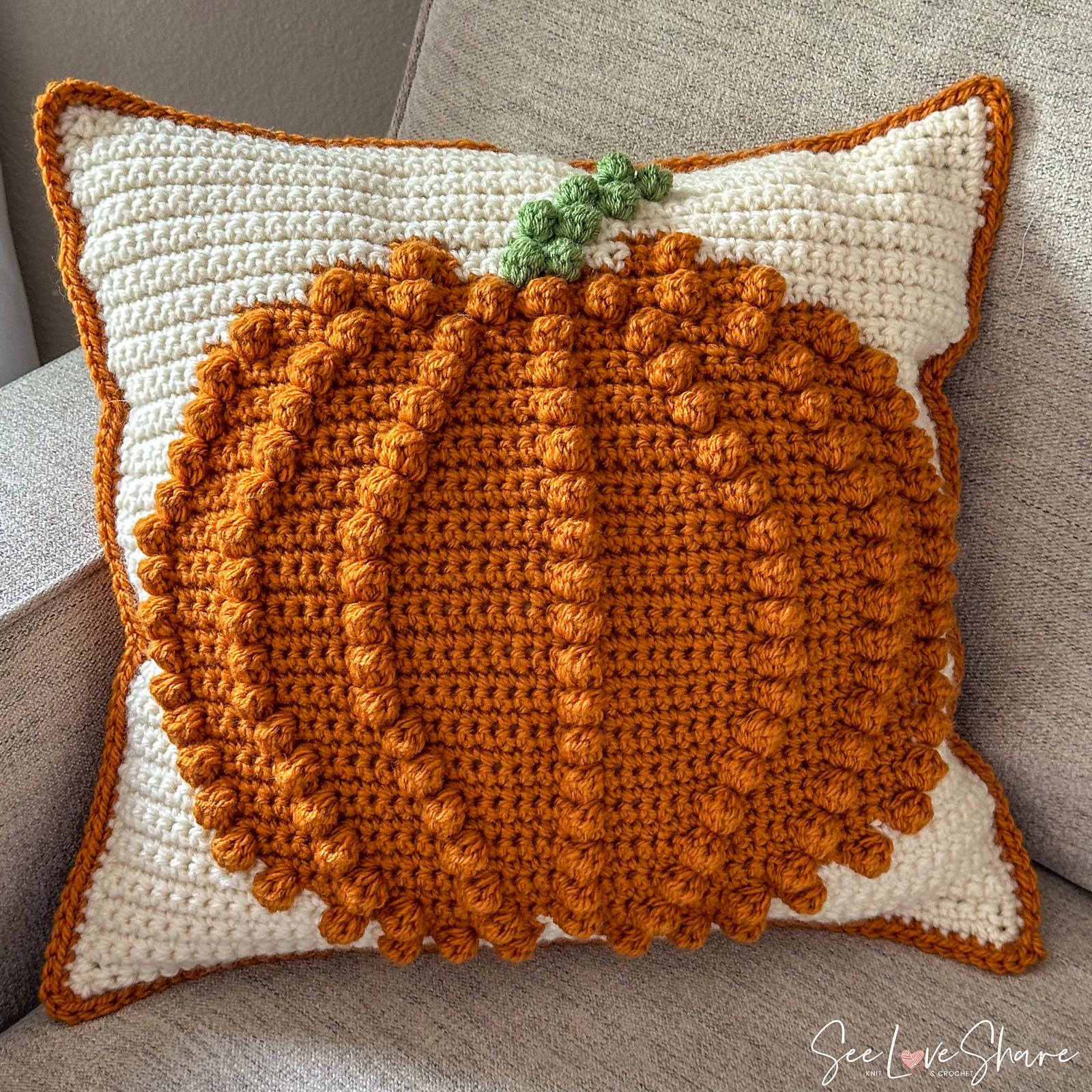 Bobble Stitch Pumpkin Pillow