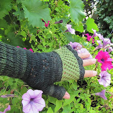 In Bloom fingerless mittens