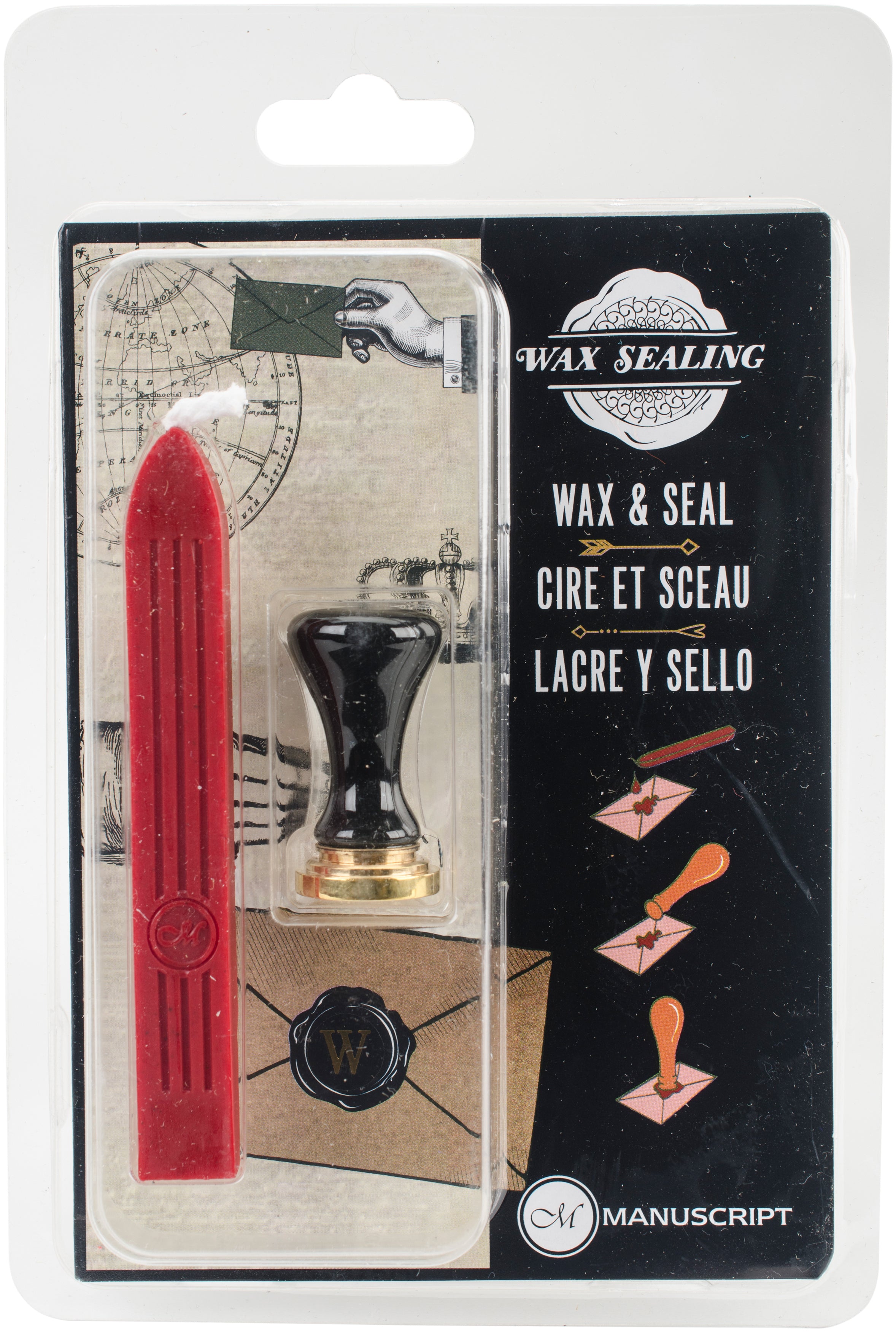 Manuscript Pen Manuscript Short Handle Design Sealing Set W/Red Wax - W