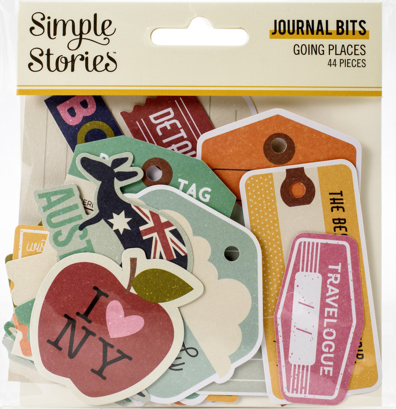Simple Stories Going Places Bits & Pieces Die-Cuts 44/Pkg - Journal