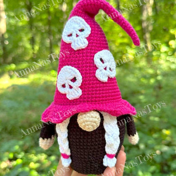 Witch with skulls on Halloween